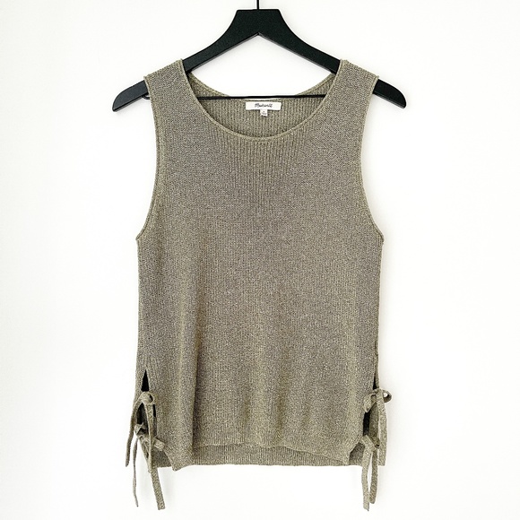 Madewell Tops - Madewell | Side Tie Sweater Tank Top Knit Green | S